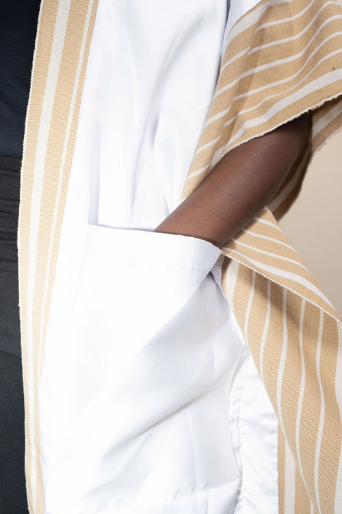 Blanc ligne beige Asoeke