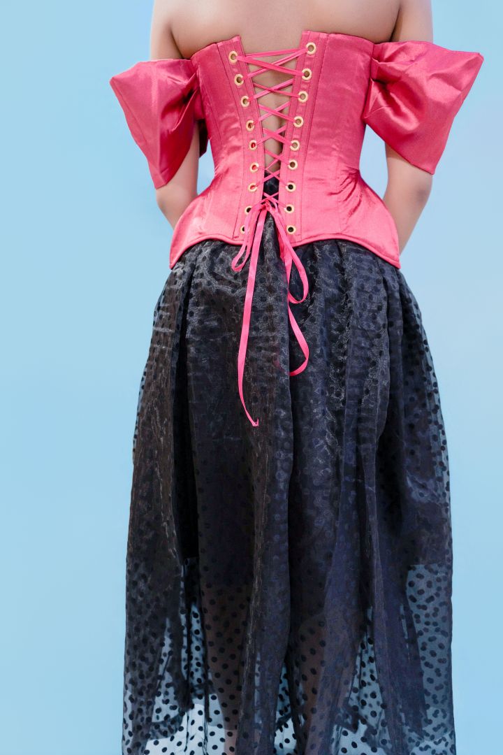 Corset Rose Satiné