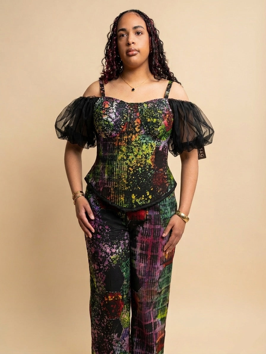 Corset manche drappé