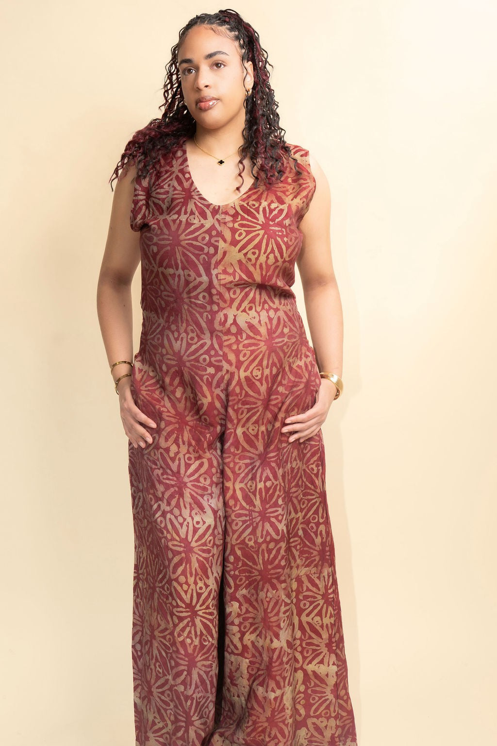 Jumpsuit Batik (Rouge/Beige)