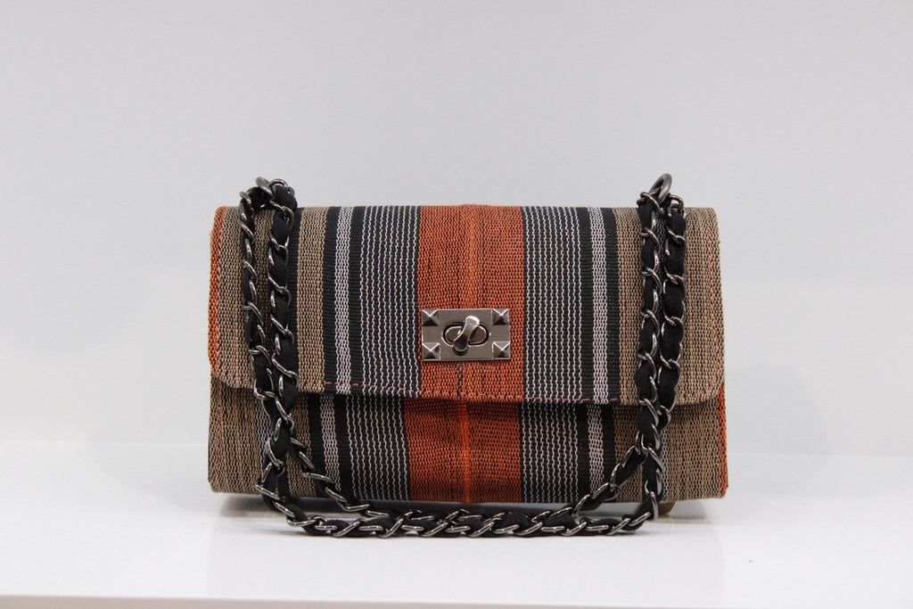 sacoche orange/brun